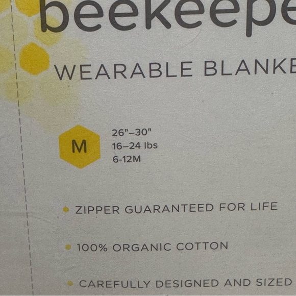 Burt’s Bees Beekeeper Wearable Blanket Pink & White M 6-12 Months 16-24 Lbs NWT - Picture 5 of 12